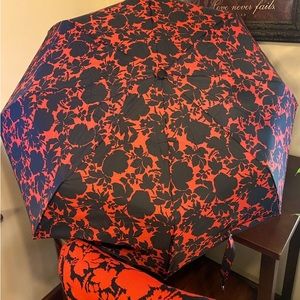 Vera Bradley silhouette floral Scarf Red and Black With Umbrella NWT.